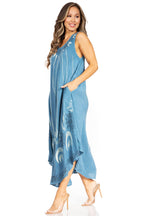 Sakkas Starlight Fourth Women's Tie Dye Caftan Tank Dress/Cover Up Beach Kaftan dresses La Vie Bien Sakkas Starlight Fourth Women's Tie Dye Caftan Tank Dress/Cover Up Beach Kaftan