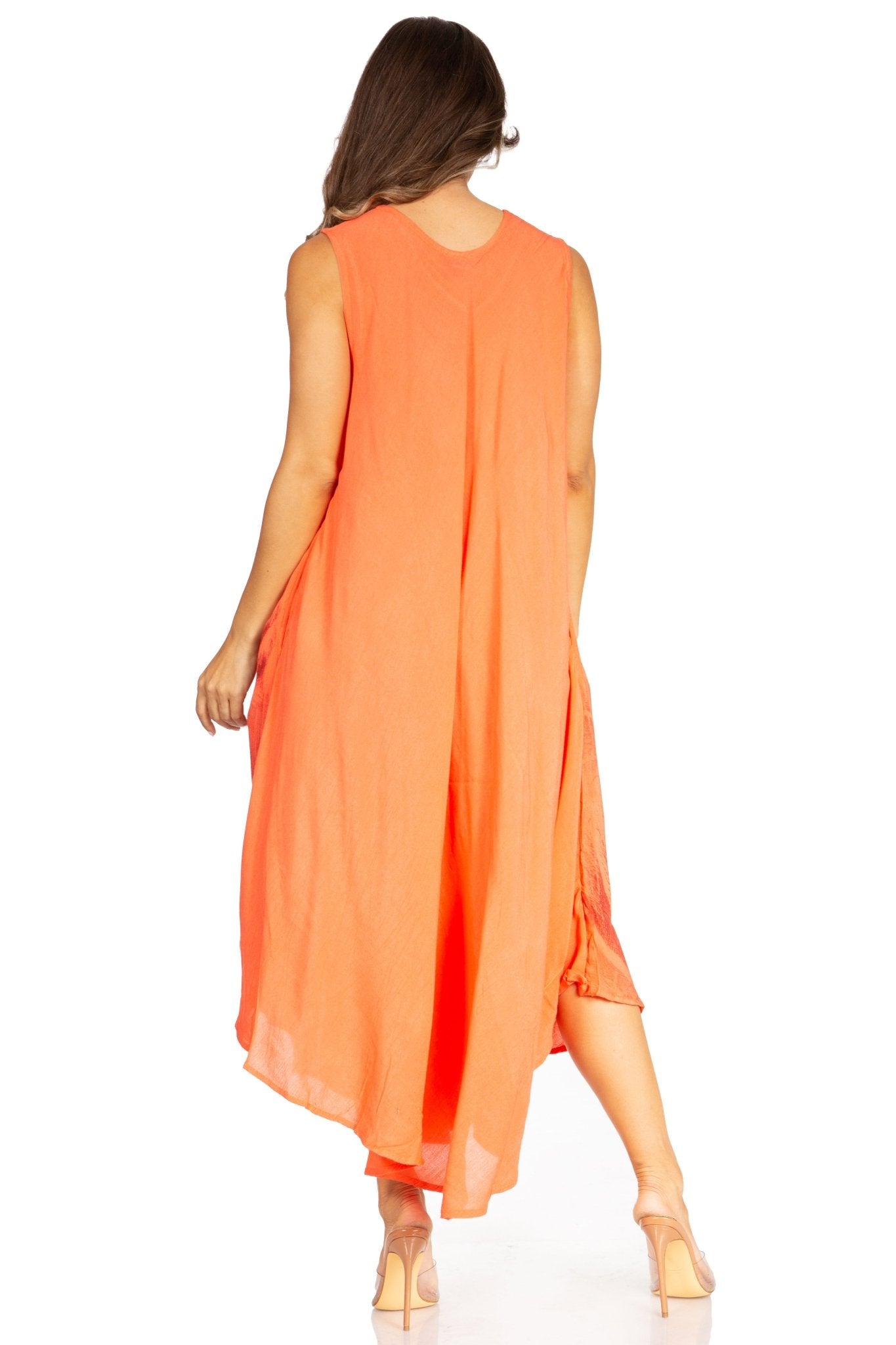Sakkas Starlight Fourth Women's Tie Dye Caftan Tank Dress/Cover Up Beach Kaftan dresses La Vie Bien Sakkas Starlight Fourth Women's Tie Dye Caftan Tank Dress/Cover Up Beach Kaftan