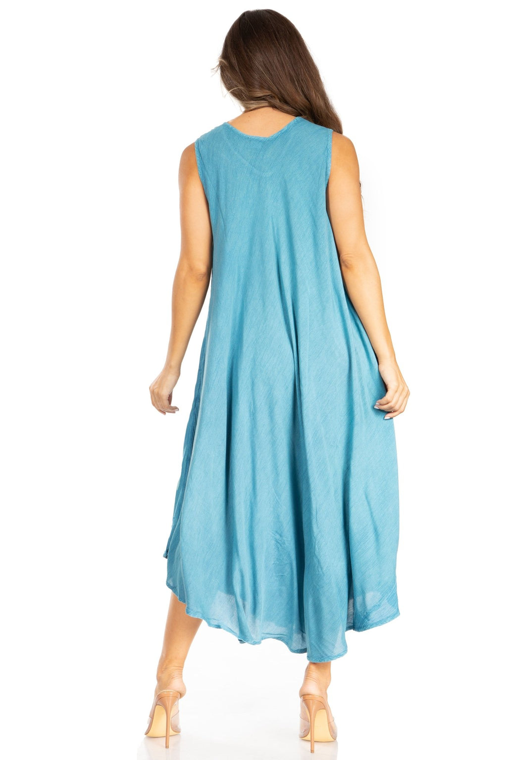 Sakkas Starlight Fourth Women's Tie Dye Caftan Tank Dress/Cover Up Beach Kaftan dresses La Vie Bien Sakkas Starlight Fourth Women's Tie Dye Caftan Tank Dress/Cover Up Beach Kaftan