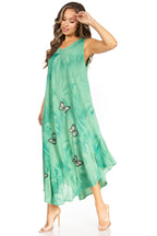 Sakkas Starlight Fourth Women's Tie Dye Caftan Tank Dress/Cover Up Beach Kaftan dresses La Vie Bien Sakkas Starlight Fourth Women's Tie Dye Caftan Tank Dress/Cover Up Beach Kaftan