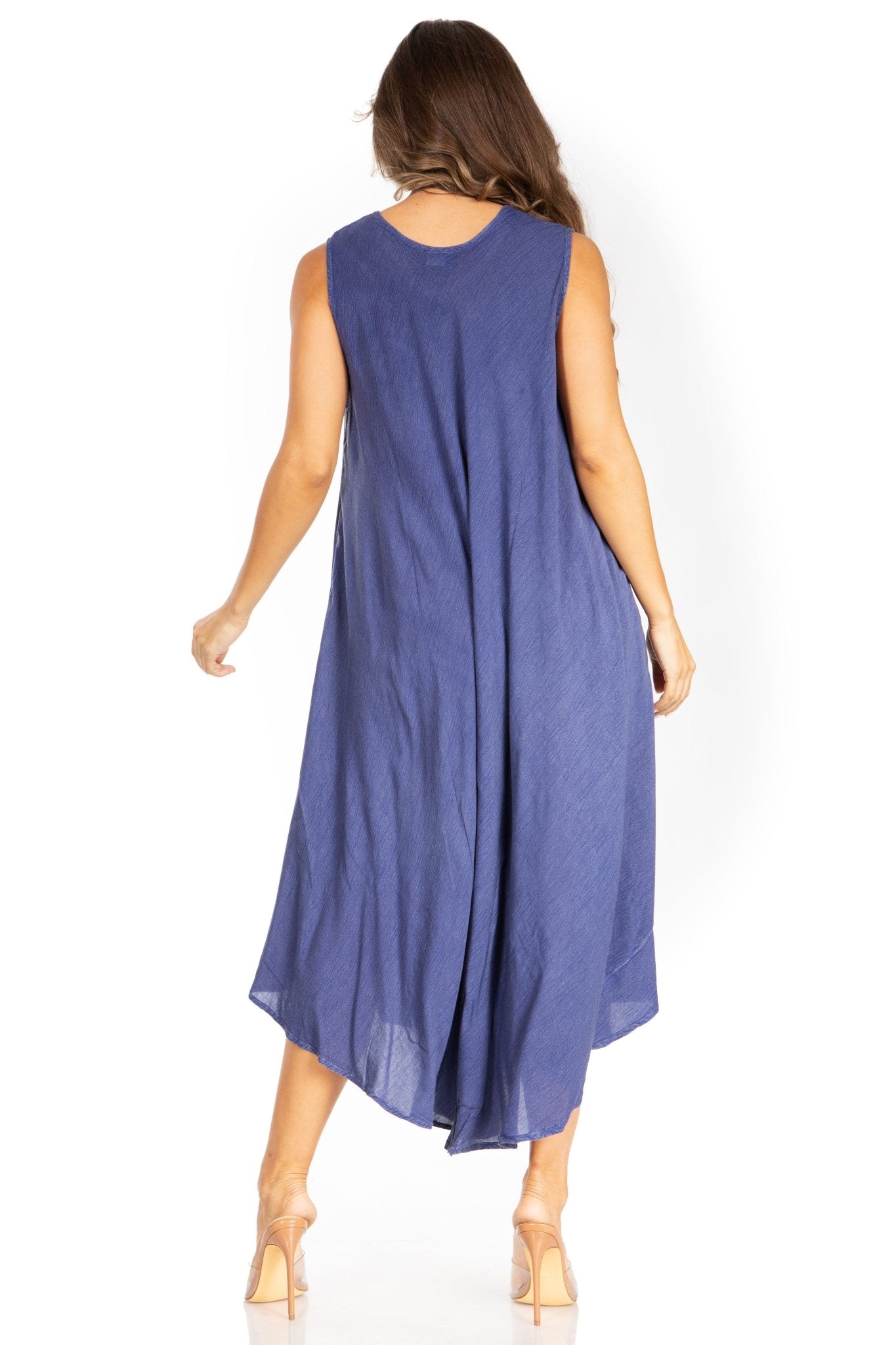 Sakkas Starlight Fourth Women's Tie Dye Caftan Tank Dress/Cover Up Beach Kaftan dresses La Vie Bien Sakkas Starlight Fourth Women's Tie Dye Caftan Tank Dress/Cover Up Beach Kaftan