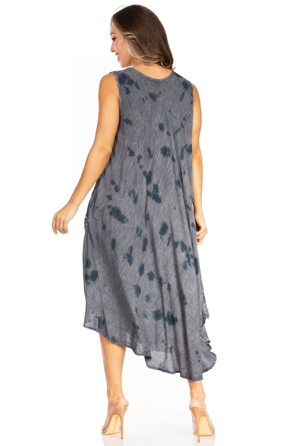 Sakkas Starlight Fourth Women's Tie Dye Caftan Tank Dress/Cover Up Beach Kaftan dresses La Vie Bien Sakkas Starlight Fourth Women's Tie Dye Caftan Tank Dress/Cover Up Beach Kaftan