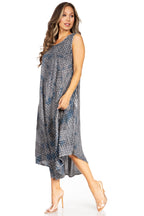 Sakkas Starlight Fourth Women's Tie Dye Caftan Tank Dress/Cover Up Beach Kaftan dresses La Vie Bien Sakkas Starlight Fourth Women's Tie Dye Caftan Tank Dress/Cover Up Beach Kaftan