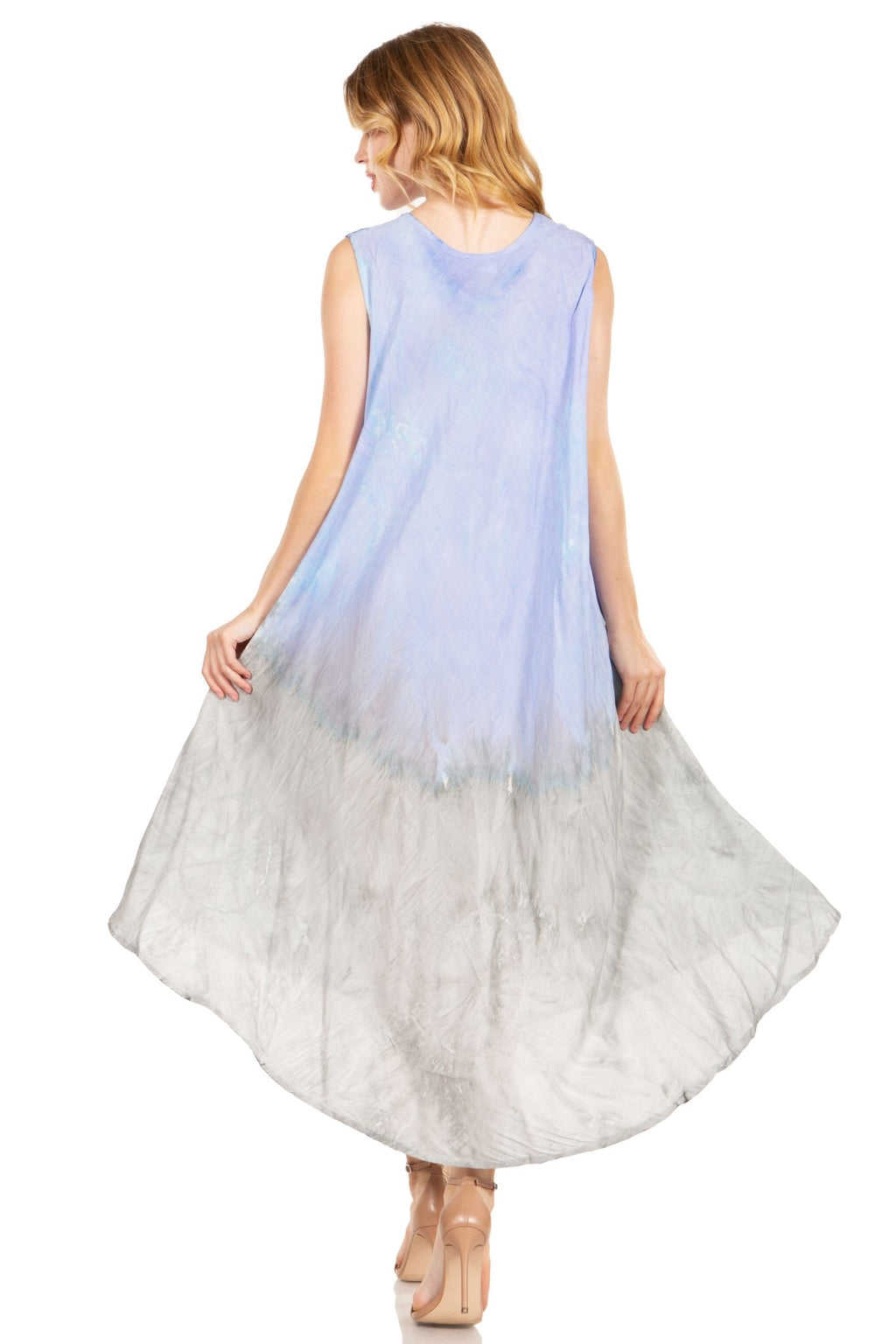 Sakkas Starlight Fourth Women's Tie Dye Caftan Tank Dress/Cover Up Beach Kaftan dresses La Vie Bien Sakkas Starlight Fourth Women's Tie Dye Caftan Tank Dress/Cover Up Beach Kaftan