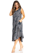Sakkas Starlight Fourth Women's Tie Dye Caftan Tank Dress/Cover Up Beach Kaftan dresses La Vie Bien Sakkas Starlight Fourth Women's Tie Dye Caftan Tank Dress/Cover Up Beach Kaftan