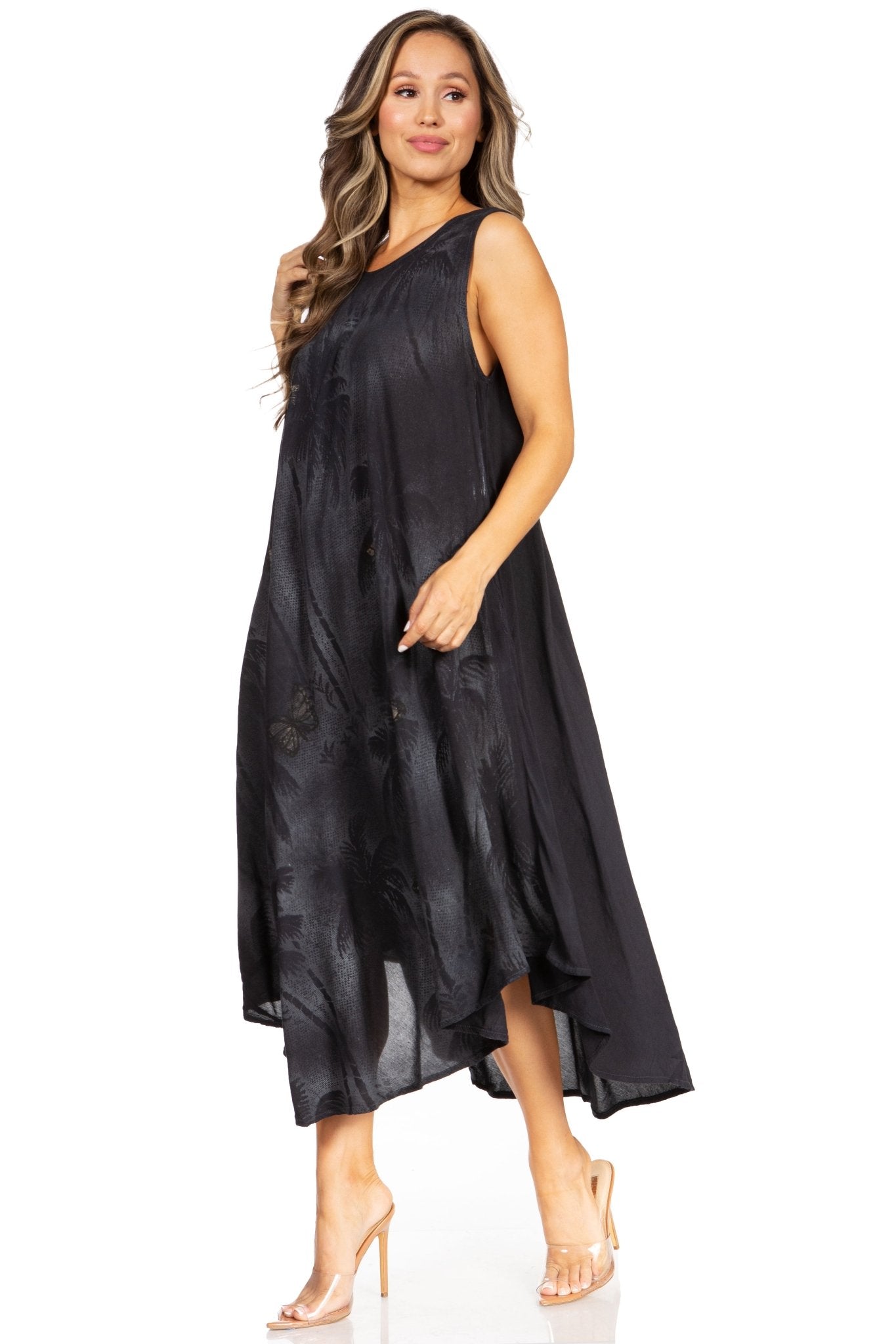Sakkas Starlight Fourth Women's Tie Dye Caftan Tank Dress/Cover Up Beach Kaftan dresses La Vie Bien Sakkas Starlight Fourth Women's Tie Dye Caftan Tank Dress/Cover Up Beach Kaftan