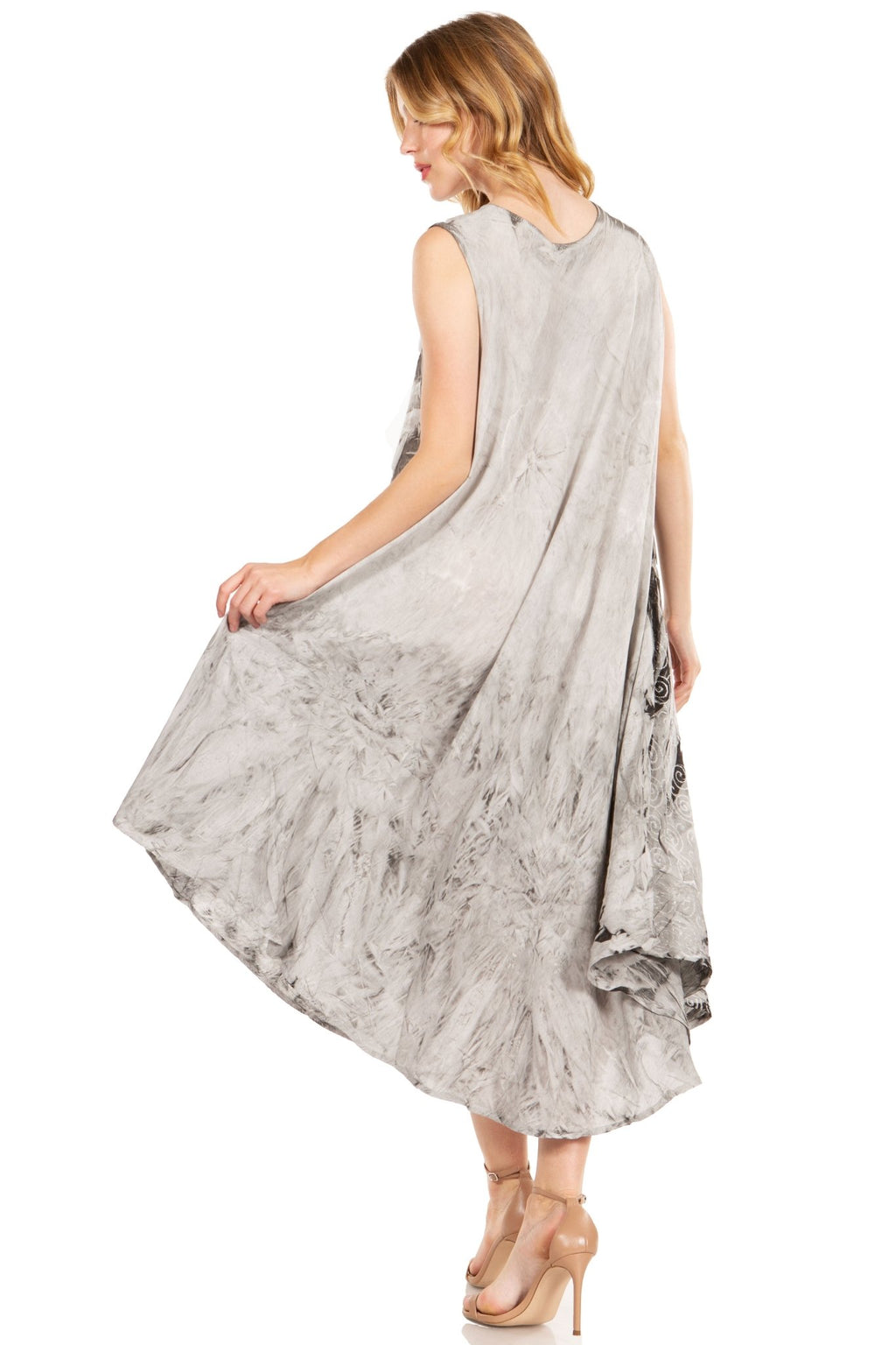 Sakkas Starlight Fourth Women's Tie Dye Caftan Tank Dress/Cover Up Beach Kaftan dresses La Vie Bien Sakkas Starlight Fourth Women's Tie Dye Caftan Tank Dress/Cover Up Beach Kaftan