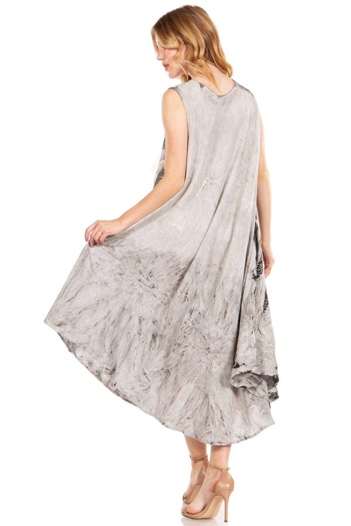 Sakkas Starlight Fourth Women's Tie Dye Caftan Tank Dress/Cover Up Beach Kaftan dresses La Vie Bien Sakkas Starlight Fourth Women's Tie Dye Caftan Tank Dress/Cover Up Beach Kaftan