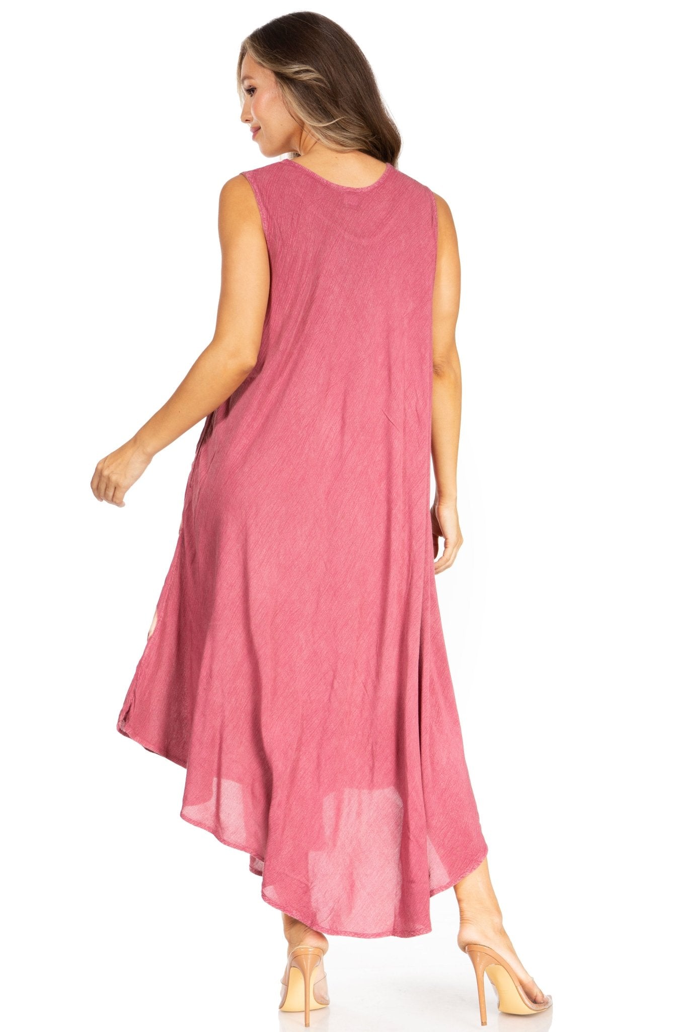 Sakkas Starlight Fourth Women's Tie Dye Caftan Tank Dress/Cover Up Beach Kaftan dresses La Vie Bien Sakkas Starlight Fourth Women's Tie Dye Caftan Tank Dress/Cover Up Beach Kaftan