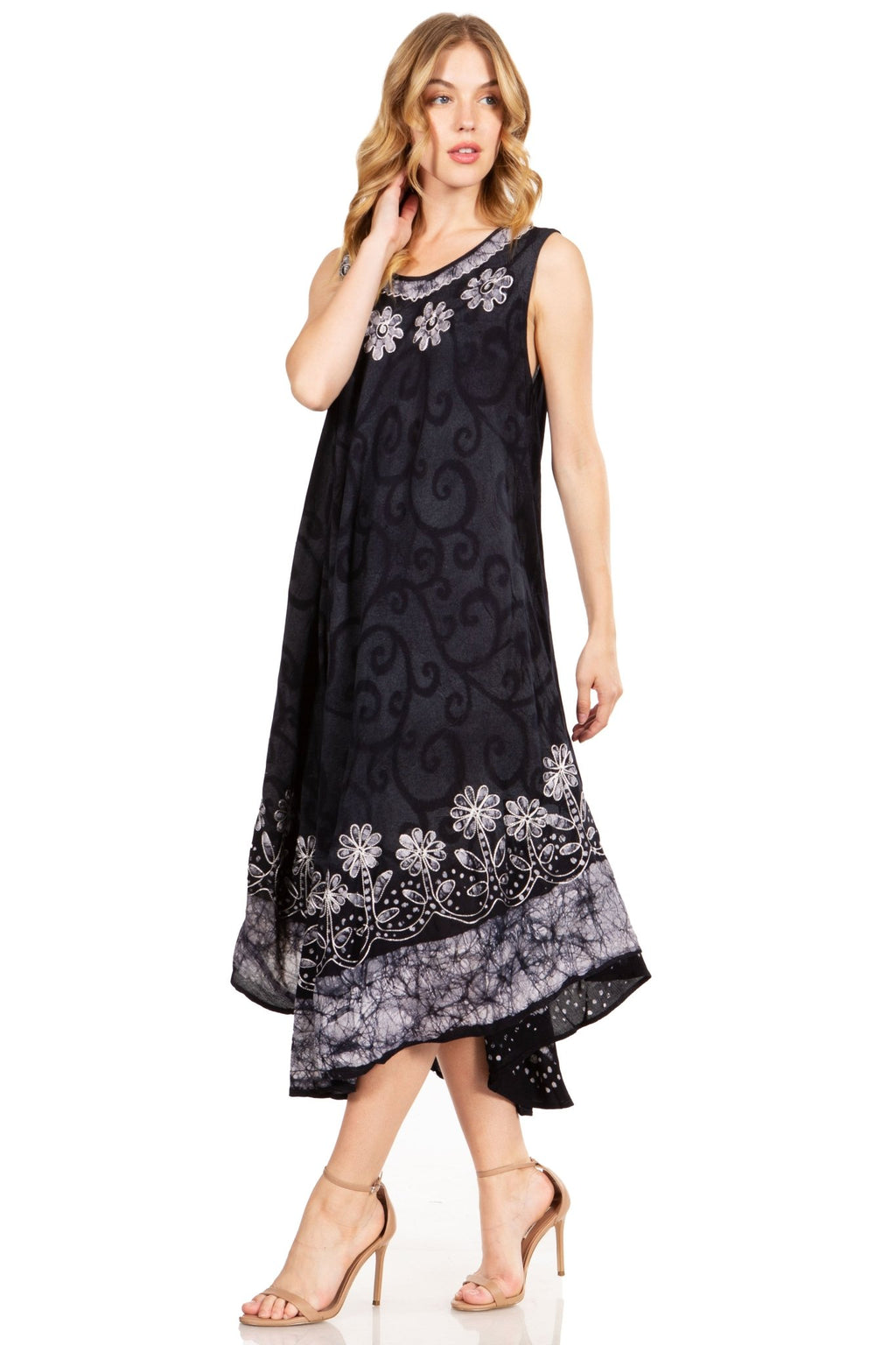 Sakkas Starlight Second Tie Dye Caftan Dress: Women's Beach Cover Up dresses La Vie Bien Sakkas Starlight Second Tie Dye Caftan Dress: Women's Beach Cover Up
