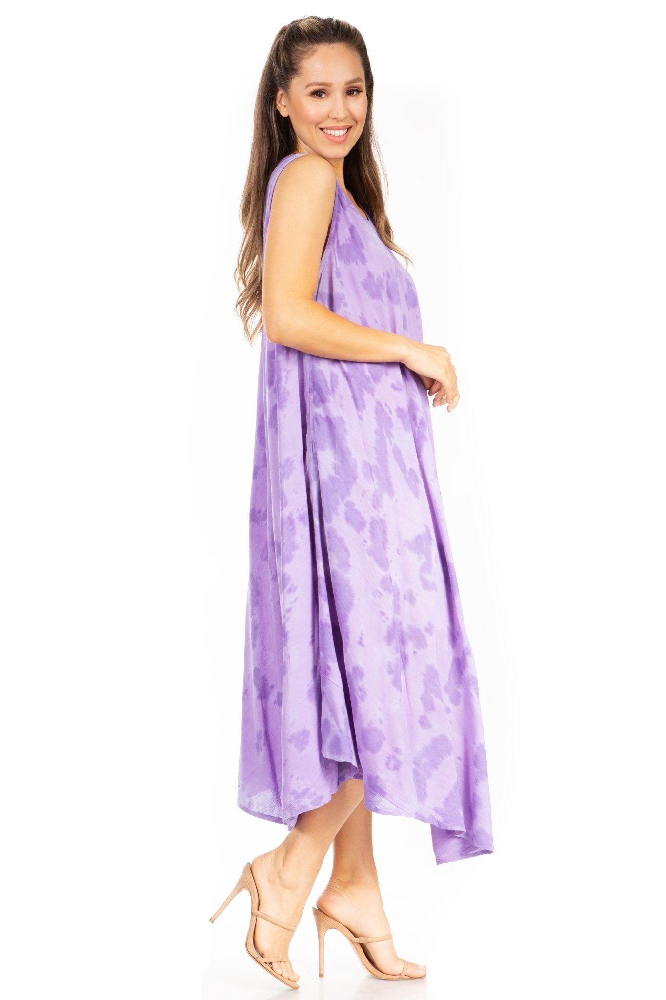 Sakkas Starlight Second Tie Dye Caftan Dress: Women's Beach Cover Up dresses La Vie Bien Sakkas Starlight Second Tie Dye Caftan Dress: Women's Beach Cover Up
