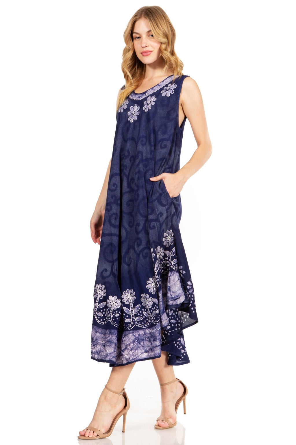 Sakkas Starlight Second Tie Dye Caftan Dress: Women's Beach Cover Up dresses La Vie Bien Sakkas Starlight Second Tie Dye Caftan Dress: Women's Beach Cover Up