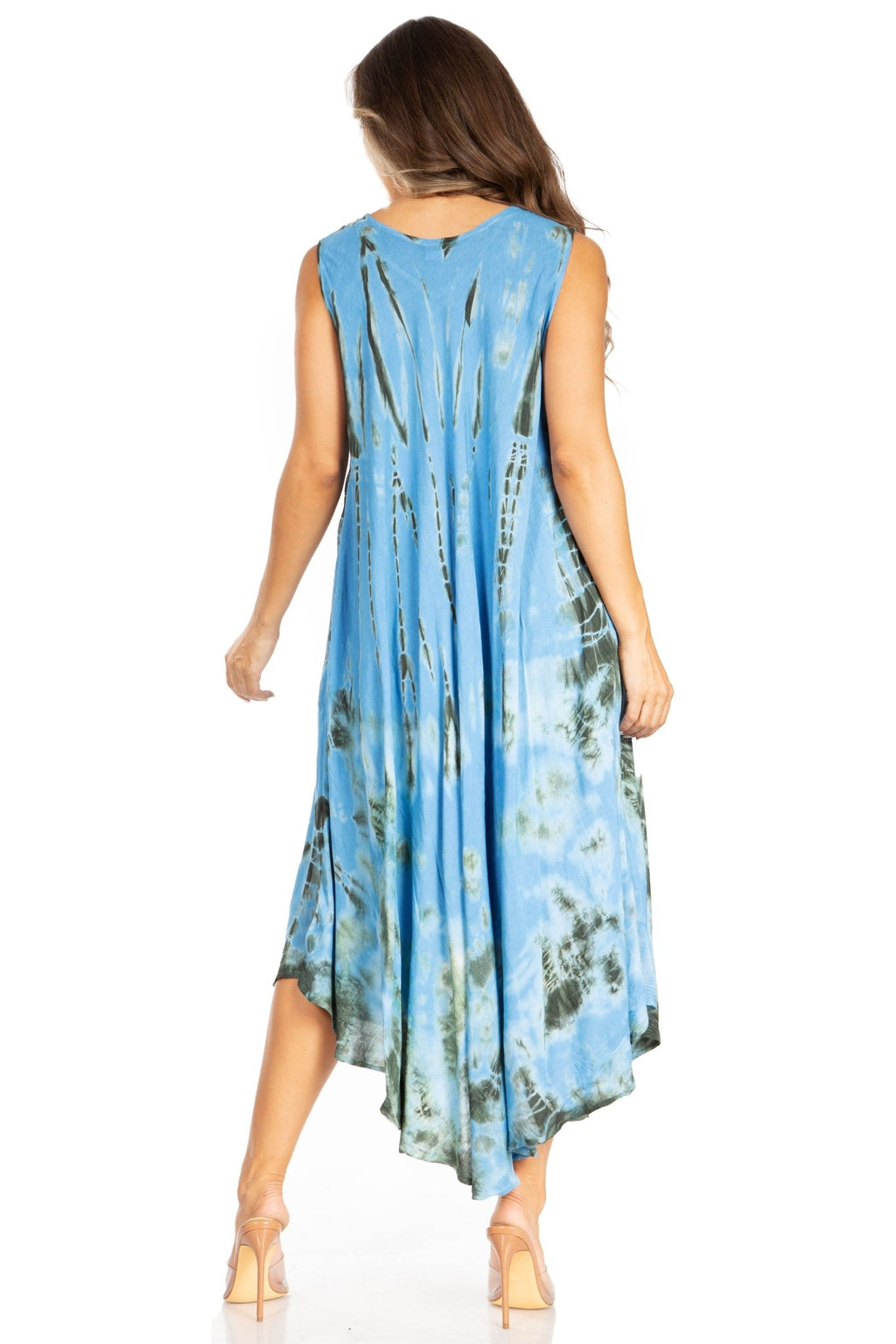 Sakkas Starlight Second Tie Dye Caftan Dress: Women's Beach Cover Up dresses La Vie Bien Sakkas Starlight Second Tie Dye Caftan Dress: Women's Beach Cover Up