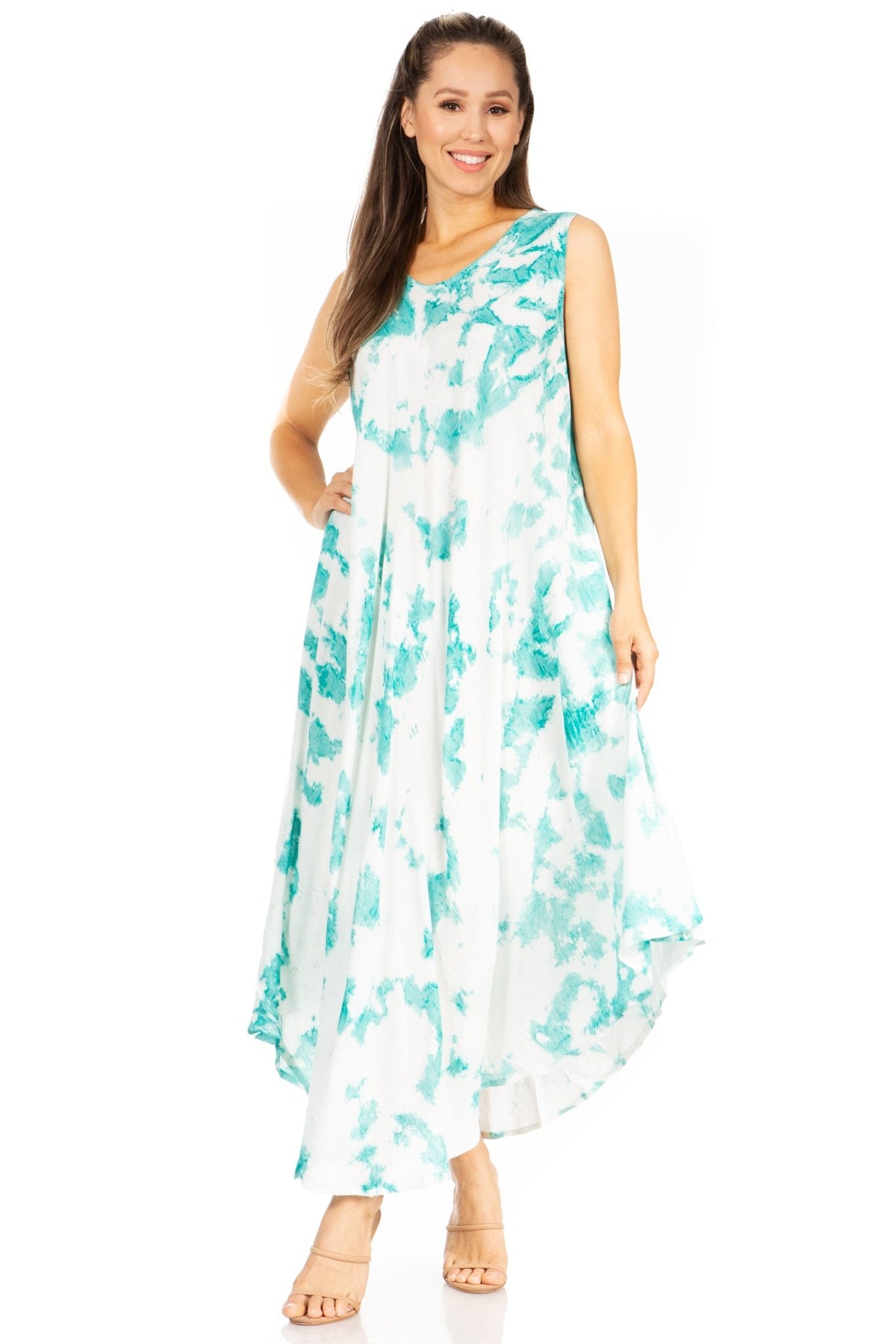 Sakkas Starlight Second Tie Dye Caftan Dress: Women's Beach Cover Up dresses La Vie Bien Sakkas Starlight Second Tie Dye Caftan Dress: Women's Beach Cover Up