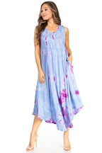 Sakkas Starlight Second Tie Dye Caftan Dress: Women's Beach Cover Up dresses La Vie Bien Sakkas Starlight Second Tie Dye Caftan Dress: Women's Beach Cover Up
