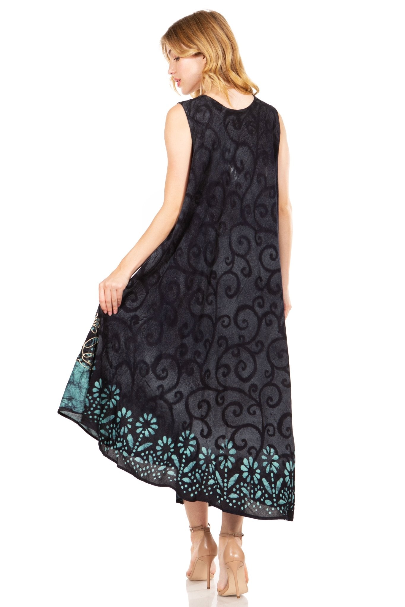 Sakkas Starlight Second Tie Dye Caftan Dress: Women's Beach Cover Up dresses La Vie Bien Sakkas Starlight Second Tie Dye Caftan Dress: Women's Beach Cover Up