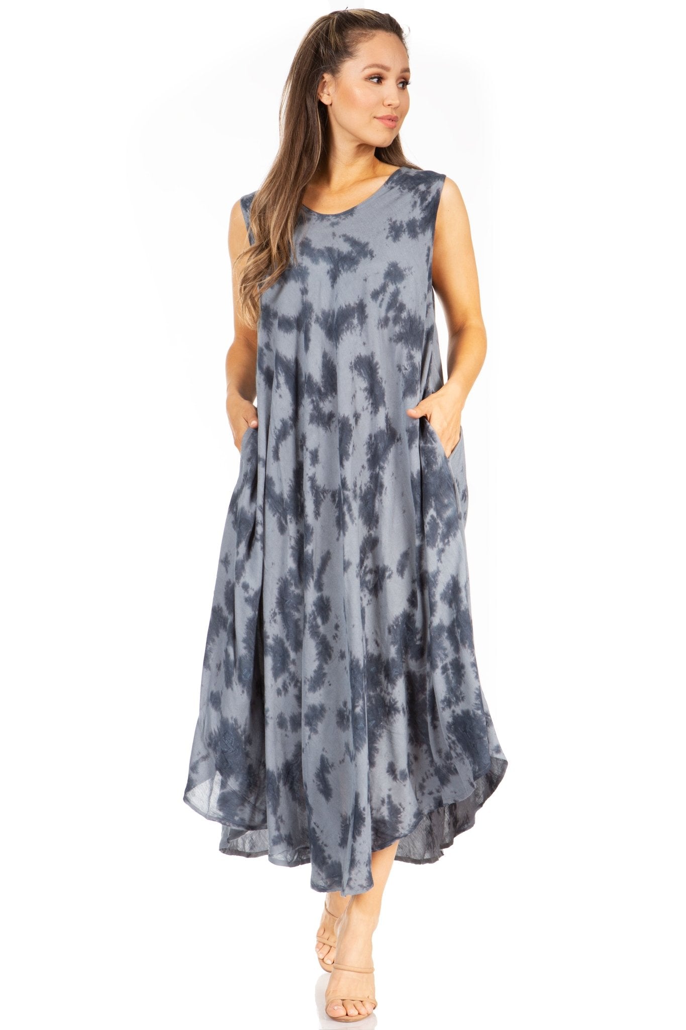 Sakkas Starlight Second Tie Dye Caftan Dress: Women's Beach Cover Up dresses La Vie Bien Sakkas Starlight Second Tie Dye Caftan Dress: Women's Beach Cover Up