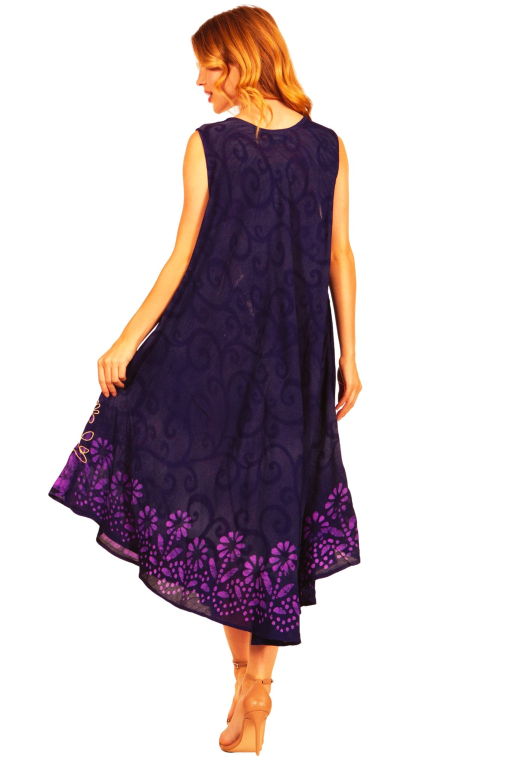 Sakkas Starlight Second Tie Dye Caftan Dress: Women's Beach Cover Up dresses La Vie Bien Sakkas Starlight Second Tie Dye Caftan Dress: Women's Beach Cover Up