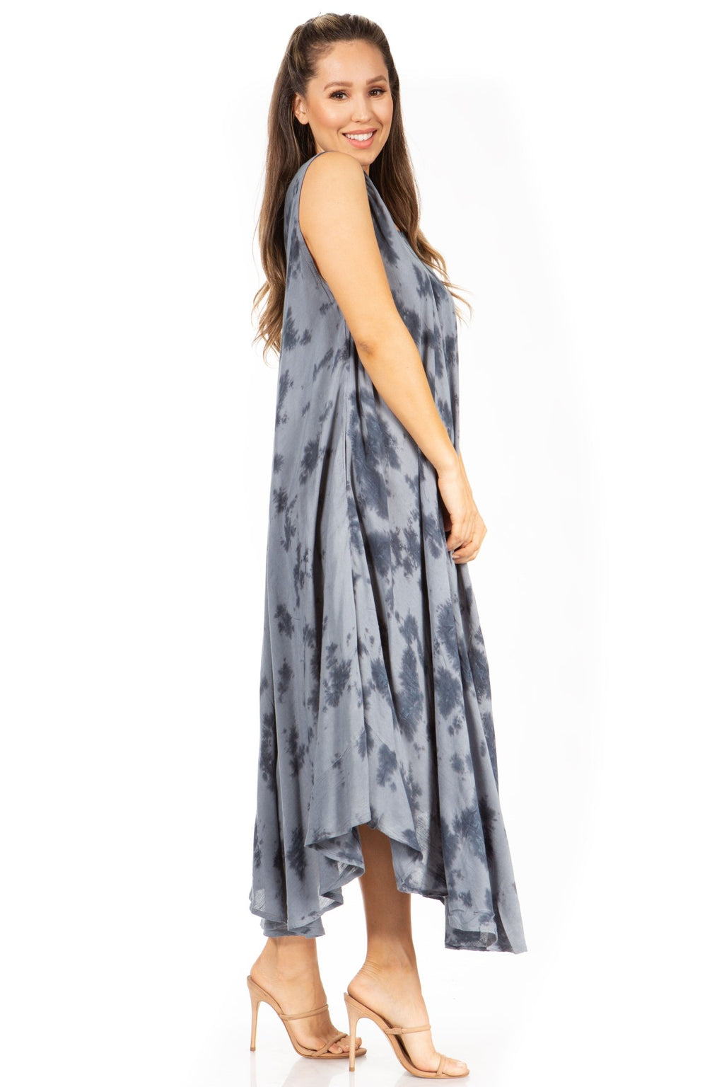 Sakkas Starlight Second Tie Dye Caftan Dress: Women's Beach Cover Up dresses La Vie Bien Sakkas Starlight Second Tie Dye Caftan Dress: Women's Beach Cover Up