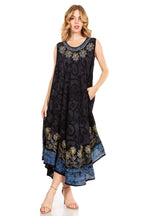 Sakkas Starlight Second Tie Dye Caftan Dress: Women's Beach Cover Up dresses La Vie Bien Sakkas Starlight Second Tie Dye Caftan Dress: Women's Beach Cover Up