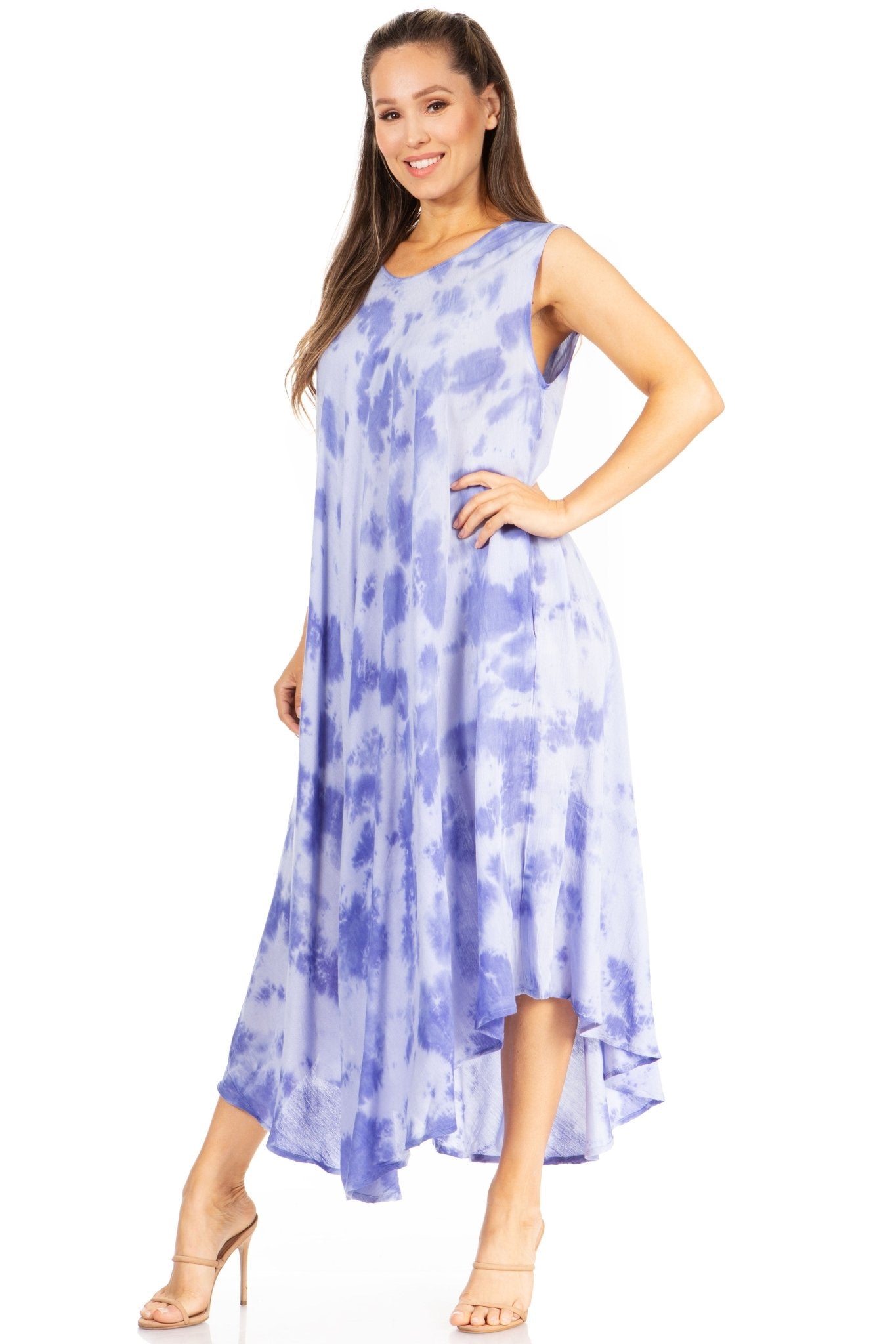 Sakkas Starlight Second Tie Dye Caftan Dress: Women's Beach Cover Up dresses La Vie Bien Sakkas Starlight Second Tie Dye Caftan Dress: Women's Beach Cover Up