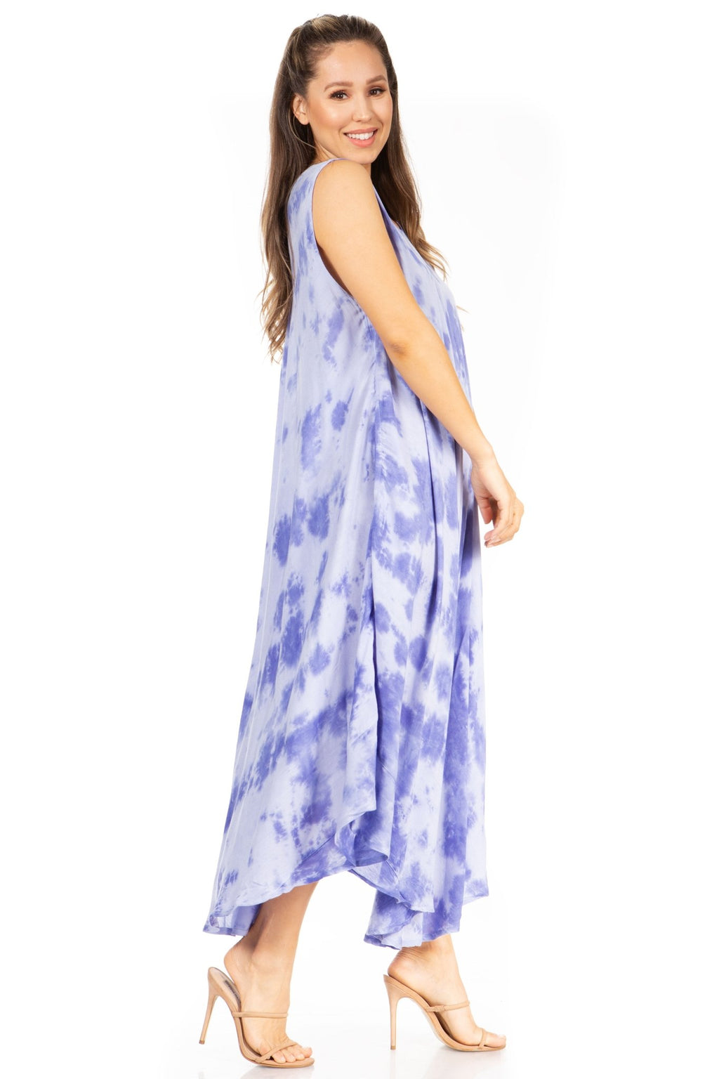 Sakkas Starlight Second Tie Dye Caftan Dress: Women's Beach Cover Up dresses La Vie Bien Sakkas Starlight Second Tie Dye Caftan Dress: Women's Beach Cover Up