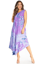 Sakkas Starlight Second Tie Dye Caftan Dress: Women's Beach Cover Up dresses La Vie Bien Sakkas Starlight Second Tie Dye Caftan Dress: Women's Beach Cover Up
