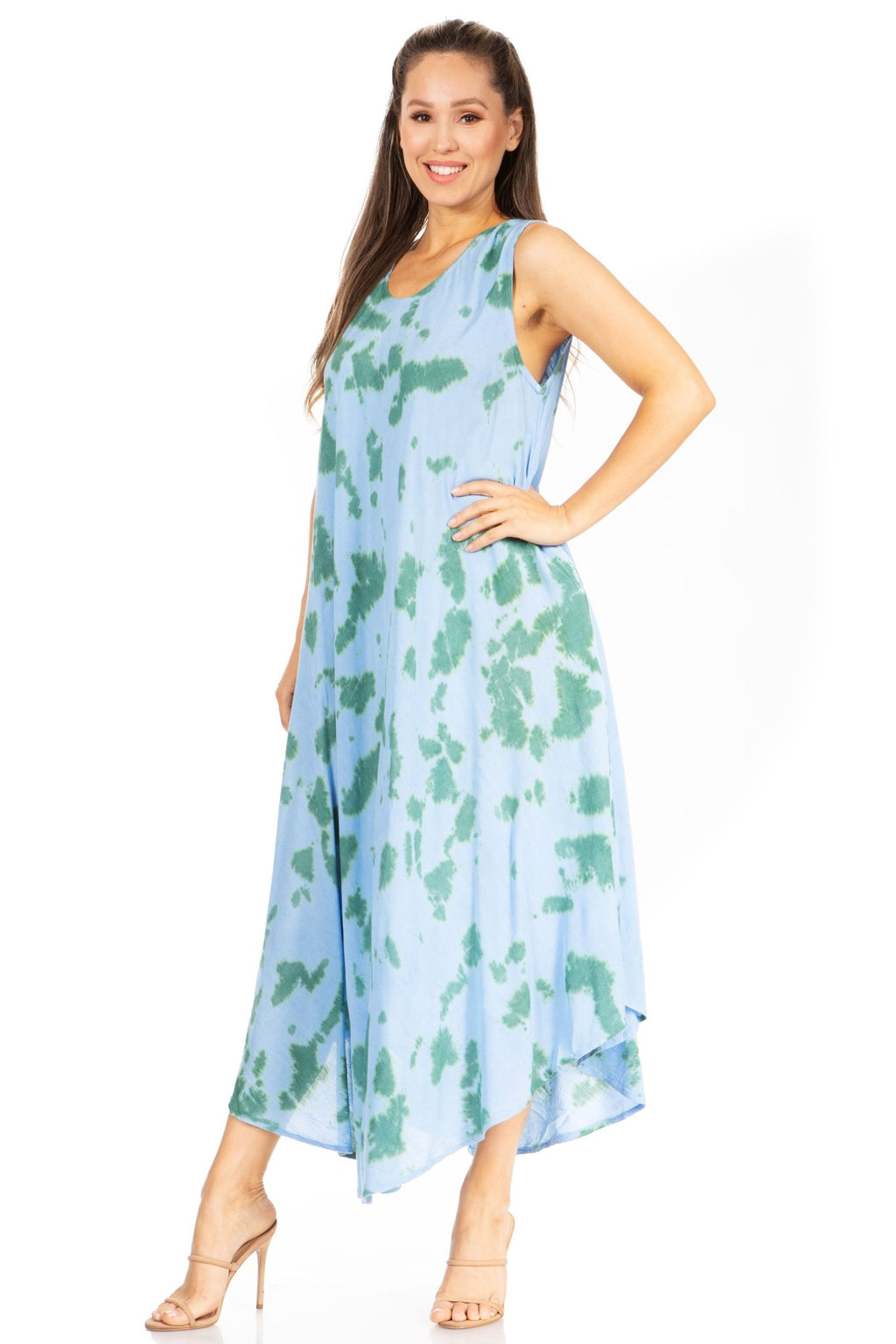 Sakkas Starlight Second Tie Dye Caftan Dress: Women's Beach Cover Up dresses La Vie Bien Sakkas Starlight Second Tie Dye Caftan Dress: Women's Beach Cover Up