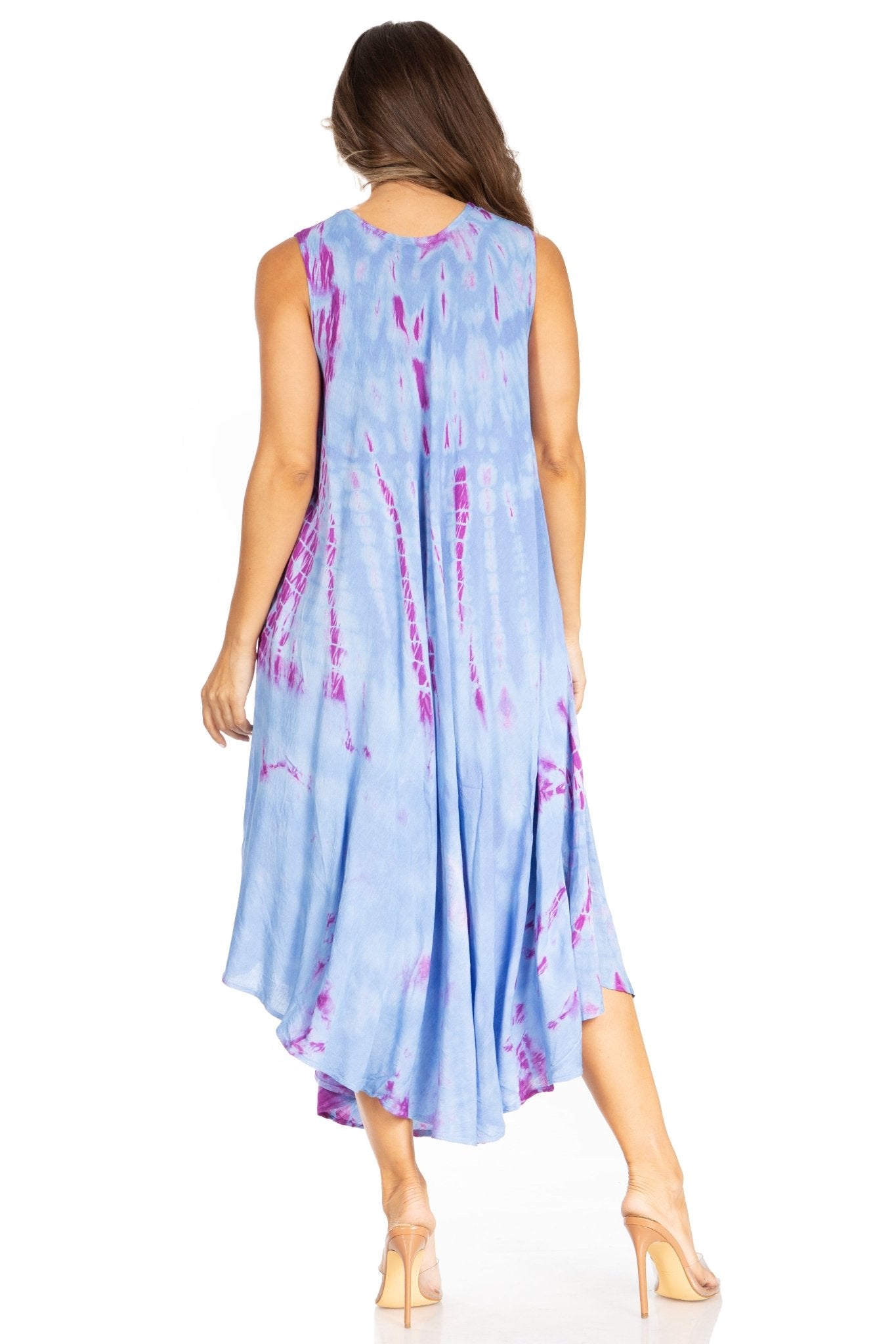 Sakkas Starlight Second Tie Dye Caftan Dress: Women's Beach Cover Up dresses La Vie Bien Sakkas Starlight Second Tie Dye Caftan Dress: Women's Beach Cover Up