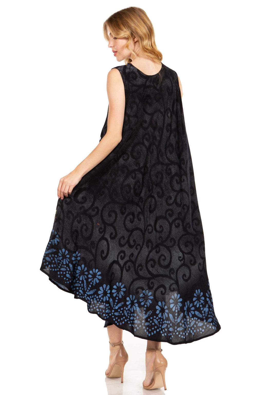 Sakkas Starlight Second Tie Dye Caftan Dress: Women's Beach Cover Up dresses La Vie Bien Sakkas Starlight Second Tie Dye Caftan Dress: Women's Beach Cover Up