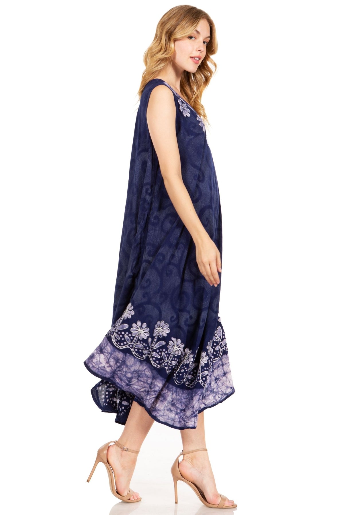 Sakkas Starlight Second Tie Dye Caftan Dress: Women's Beach Cover Up dresses La Vie Bien Sakkas Starlight Second Tie Dye Caftan Dress: Women's Beach Cover Up