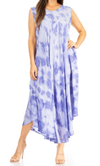 Sakkas Starlight Second Tie Dye Caftan Dress: Women's Beach Cover Up dresses La Vie Bien Sakkas Starlight Second Tie Dye Caftan Dress: Women's Beach Cover Up