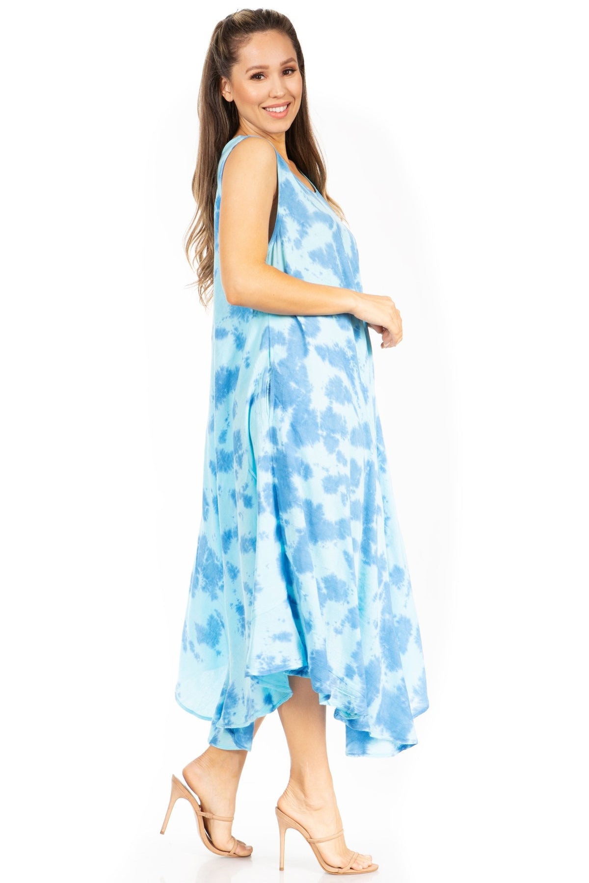 Sakkas Starlight Second Tie Dye Caftan Dress: Women's Beach Cover Up dresses La Vie Bien Sakkas Starlight Second Tie Dye Caftan Dress: Women's Beach Cover Up