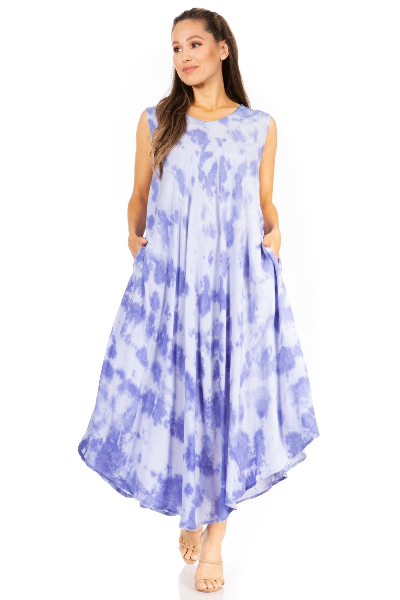 Sakkas Starlight Second Tie Dye Caftan Dress: Women's Beach Cover Up dresses La Vie Bien Sakkas Starlight Second Tie Dye Caftan Dress: Women's Beach Cover Up