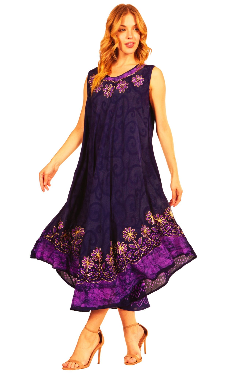 Sakkas Starlight Second Tie Dye Caftan Dress: Women's Beach Cover Up dresses La Vie Bien Sakkas Starlight Second Tie Dye Caftan Dress: Women's Beach Cover Up