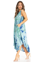 Sakkas Starlight Second Tie Dye Caftan Dress: Women's Beach Cover Up dresses La Vie Bien Sakkas Starlight Second Tie Dye Caftan Dress: Women's Beach Cover Up