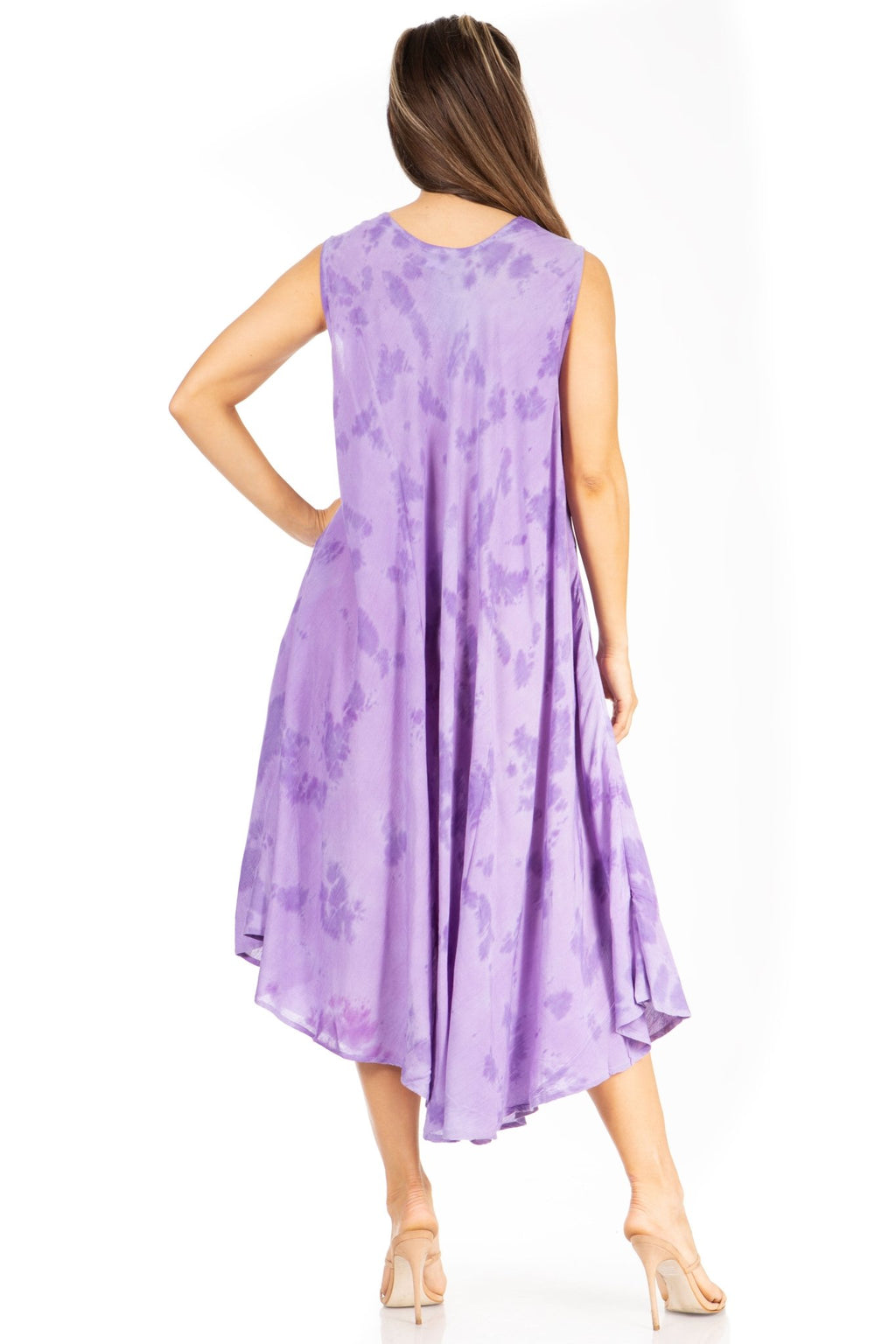 Sakkas Starlight Second Tie Dye Caftan Dress: Women's Beach Cover Up dresses La Vie Bien Sakkas Starlight Second Tie Dye Caftan Dress: Women's Beach Cover Up