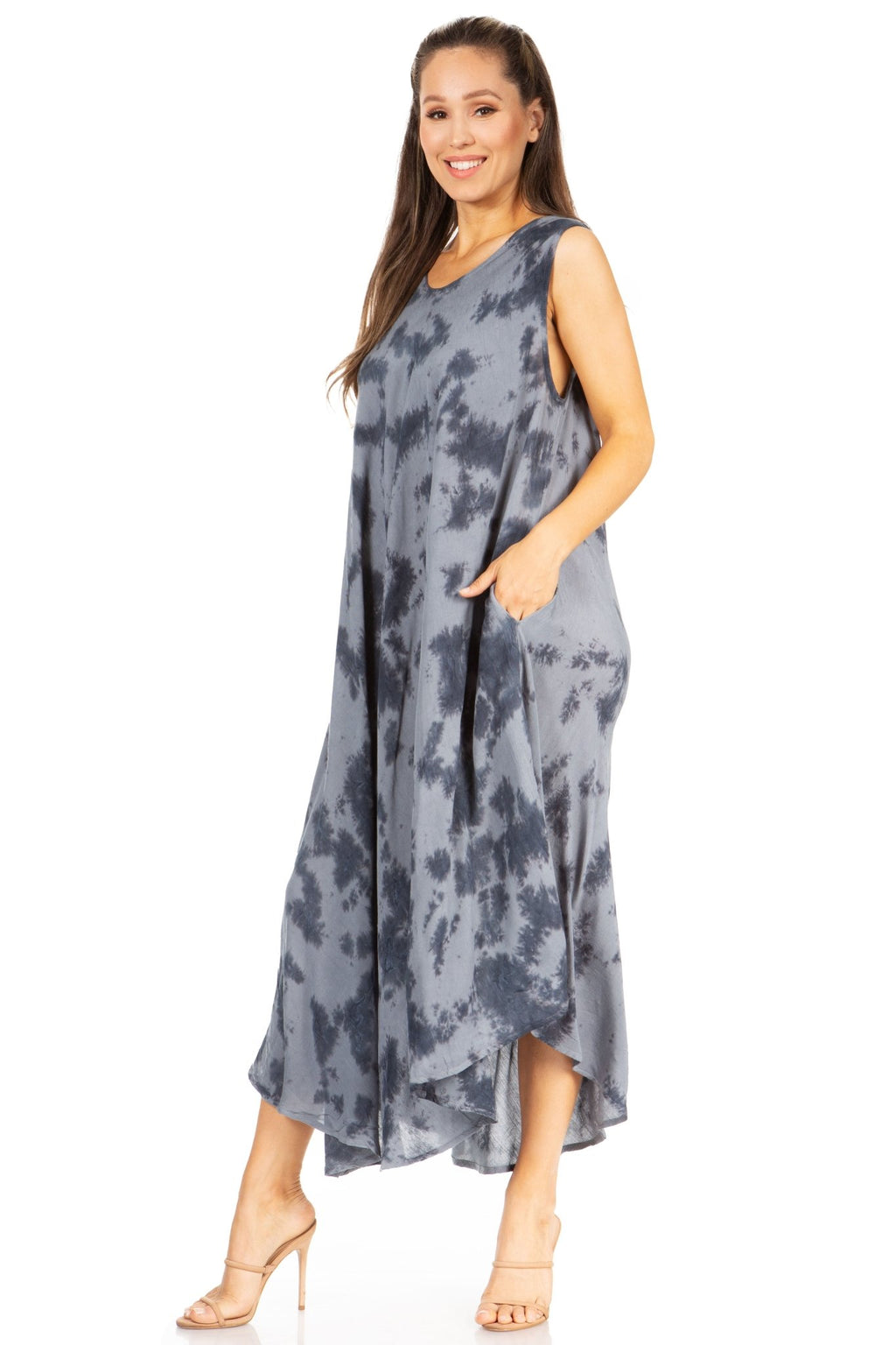 Sakkas Starlight Second Tie Dye Caftan Dress: Women's Beach Cover Up dresses La Vie Bien Sakkas Starlight Second Tie Dye Caftan Dress: Women's Beach Cover Up