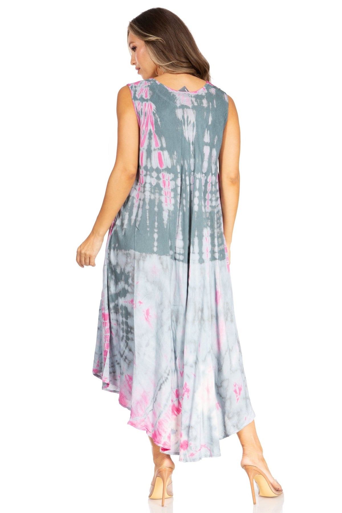 Sakkas Starlight Second Tie Dye Caftan Dress: Women's Beach Cover Up dresses La Vie Bien Sakkas Starlight Second Tie Dye Caftan Dress: Women's Beach Cover Up