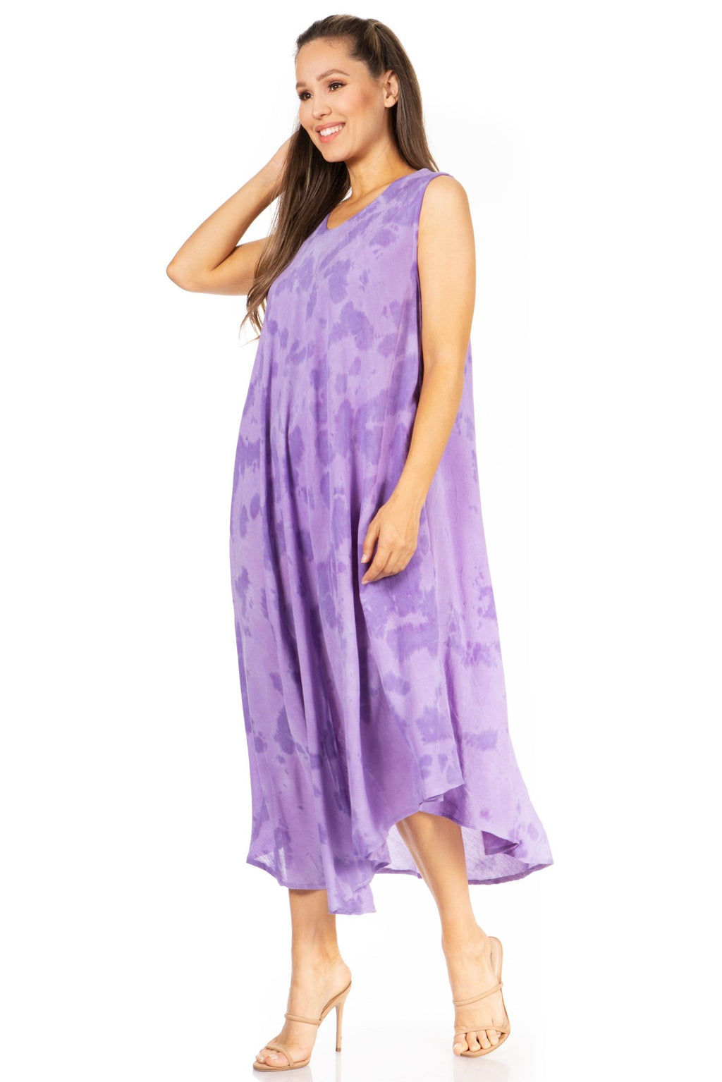 Sakkas Starlight Second Tie Dye Caftan Dress: Women's Beach Cover Up dresses La Vie Bien Sakkas Starlight Second Tie Dye Caftan Dress: Women's Beach Cover Up