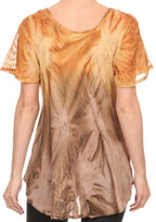 Sakkas Taylay Ombre Tie Dye Batik Long Embroidered Corset Neck Blouse Shirt Top - Buy One Get One tops La Vie Bien Sakkas Taylay Ombre Tie Dye Batik Long Embroidered Corset Neck Blouse Shirt Top - Buy One Get One
