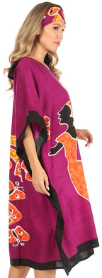 Sakkas Trina Women's Casual Loose Beach Poncho Caftan Dress Cover-up Many Print dresses La Vie Bien Sakkas Trina Women's Casual Loose Beach Poncho Caftan Dress Cover-up Many Print
