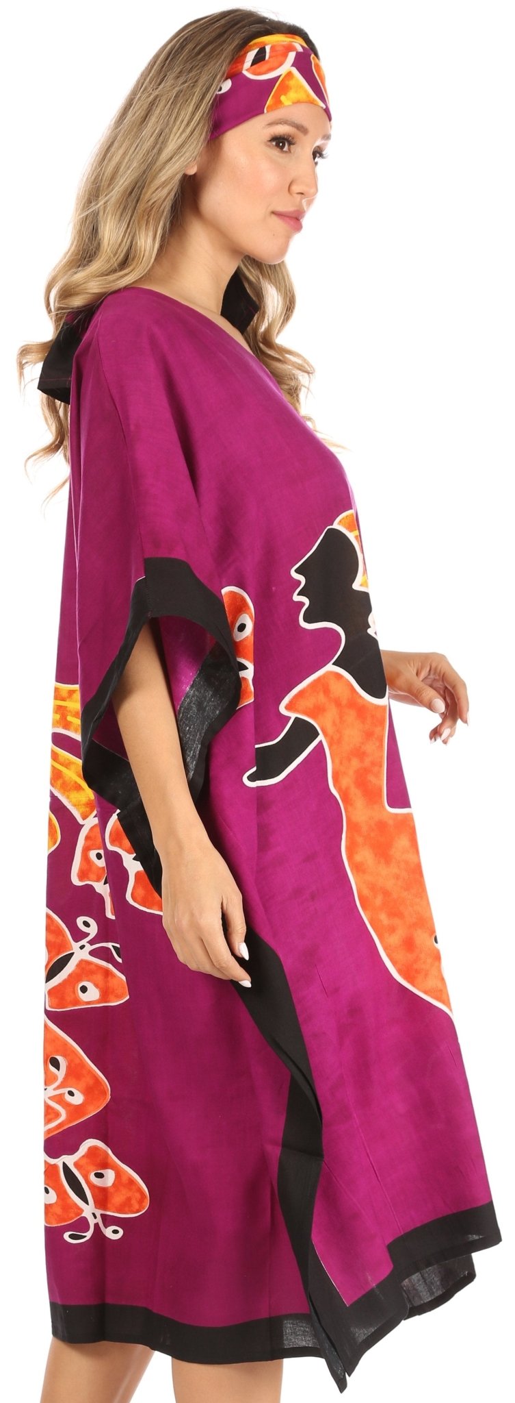 Sakkas Trina Women's Casual Loose Beach Poncho Caftan Dress Cover-up Many Print dresses La Vie Bien Sakkas Trina Women's Casual Loose Beach Poncho Caftan Dress Cover-up Many Print