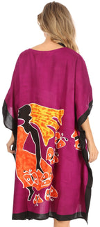 Sakkas Trina Women's Casual Loose Beach Poncho Caftan Dress Cover-up Many Print dresses La Vie Bien Sakkas Trina Women's Casual Loose Beach Poncho Caftan Dress Cover-up Many Print