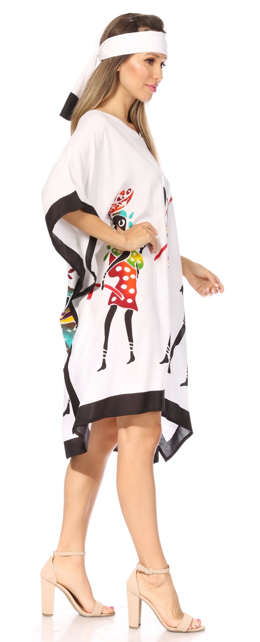 Sakkas Trina Women's Casual Loose Beach Poncho Caftan Dress Cover-up Many Print dresses La Vie Bien Sakkas Trina Women's Casual Loose Beach Poncho Caftan Dress Cover-up Many Print