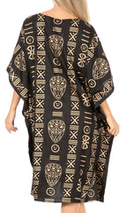 Sakkas Trina Women's Casual Loose Beach Poncho Caftan Dress Cover-up Many Print dresses La Vie Bien Sakkas Trina Women's Casual Loose Beach Poncho Caftan Dress Cover-up Many Print