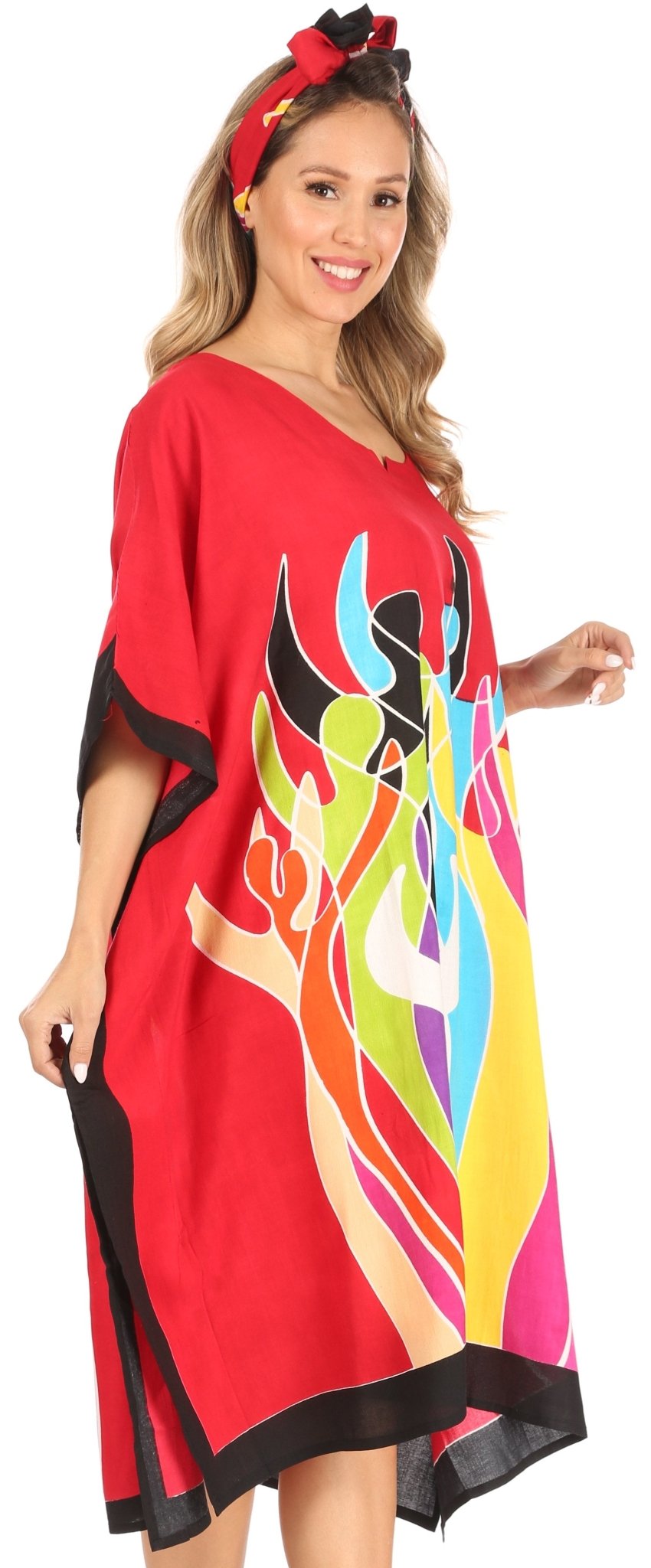 Sakkas Trina Women's Casual Loose Beach Poncho Caftan Dress Cover-up Many Print dresses La Vie Bien Sakkas Trina Women's Casual Loose Beach Poncho Caftan Dress Cover-up Many Print