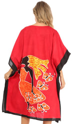 Sakkas Trina Women's Casual Loose Beach Poncho Caftan Dress Cover-up Many Print dresses La Vie Bien Sakkas Trina Women's Casual Loose Beach Poncho Caftan Dress Cover-up Many Print