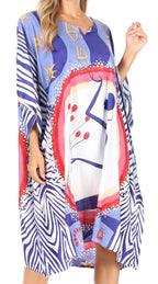 Sakkas Trina Women's Casual Loose Beach Poncho Caftan Dress Cover-up Many Print dresses La Vie Bien Sakkas Trina Women's Casual Loose Beach Poncho Caftan Dress Cover-up Many Print
