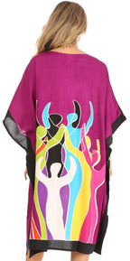 Sakkas Trina Women's Casual Loose Beach Poncho Caftan Dress Cover-up Many Print dresses La Vie Bien Sakkas Trina Women's Casual Loose Beach Poncho Caftan Dress Cover-up Many Print